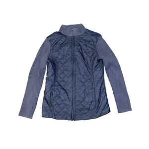 Croft & Barrow Sweater Full Zip Rib Knit Cardigan Mock Neck 100% Cotton Size PS